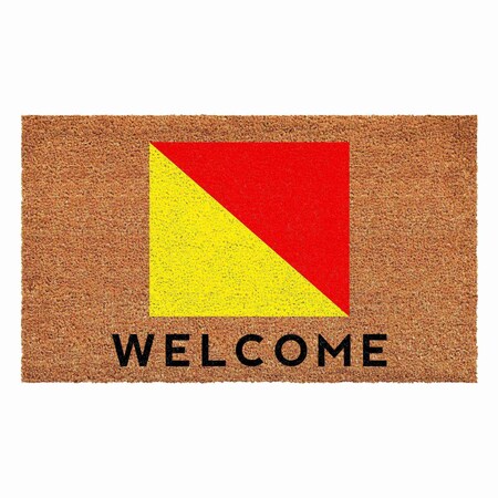 Calloway Mills Personalized Door Mat, Red, Yellow, Black, Natural, 30 in W x 48 in L 108123048O
